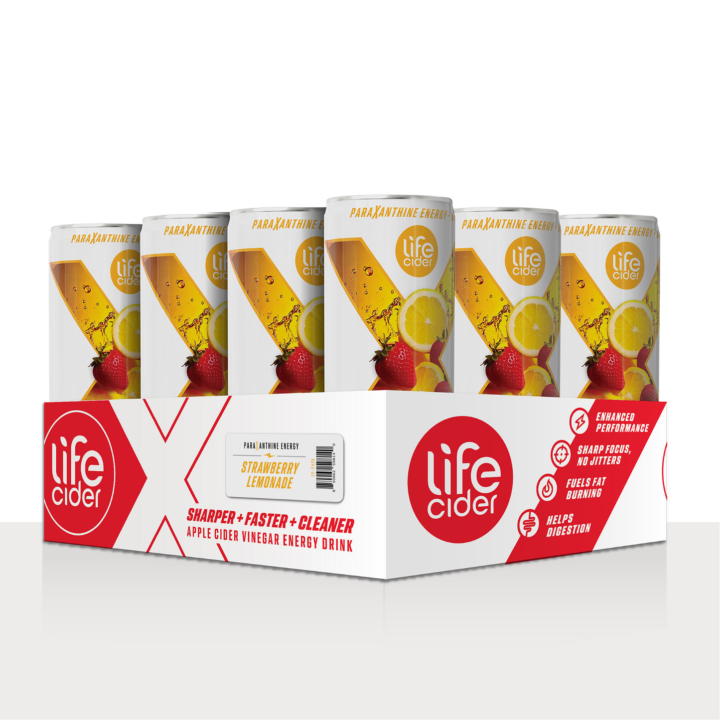 Life Cider X Energy Drink, Strawberry Lemonade 12-Pack