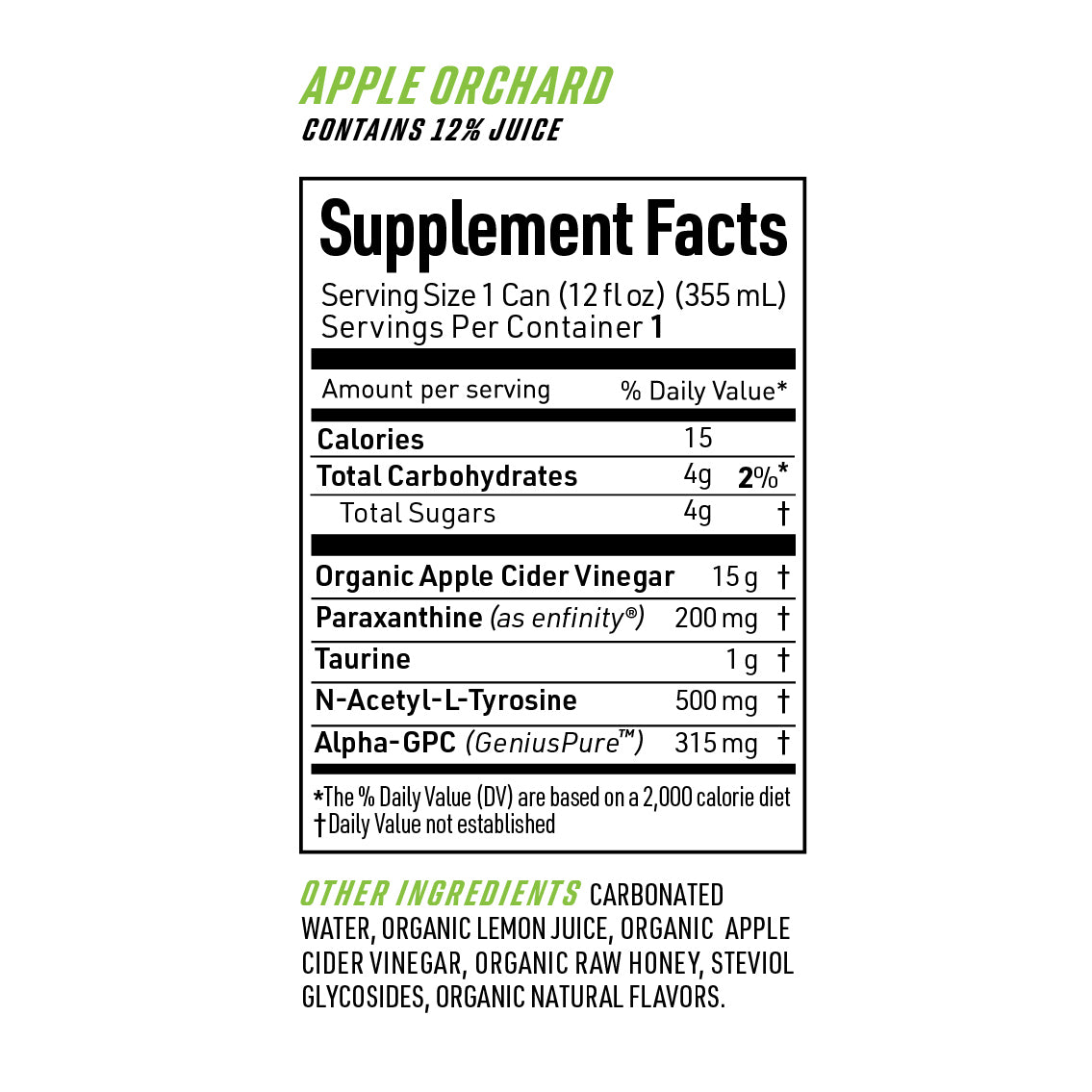 Life Cider X Energy Drink, Apple Orchard, 12-Pack