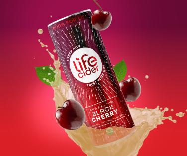 Life Cider ACV Drink, Black Cherry, 12 Pack