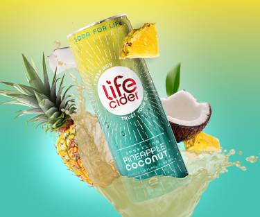 Life Cider ACV Drink, Pineapple Coconut, 12 Pack