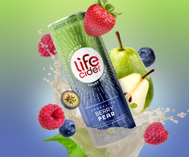 Life Cider ACV Drink, Berry Pear, 12 Pack