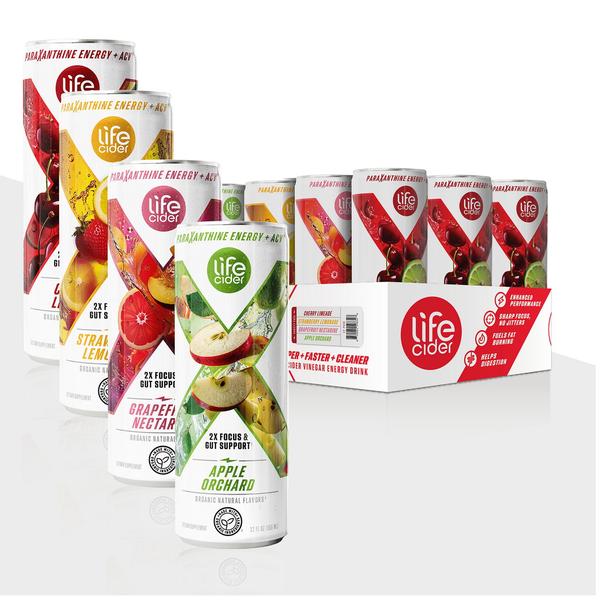 Life Cider X Energy Drink, Mixed Case, 12-Pack