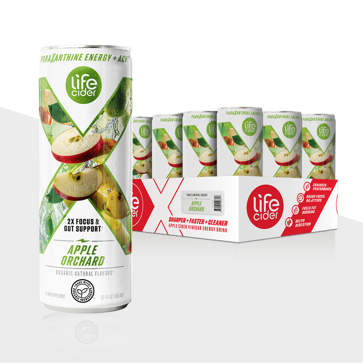 Life Cider X Energy Drink, Apple Orchard, 12-Pack