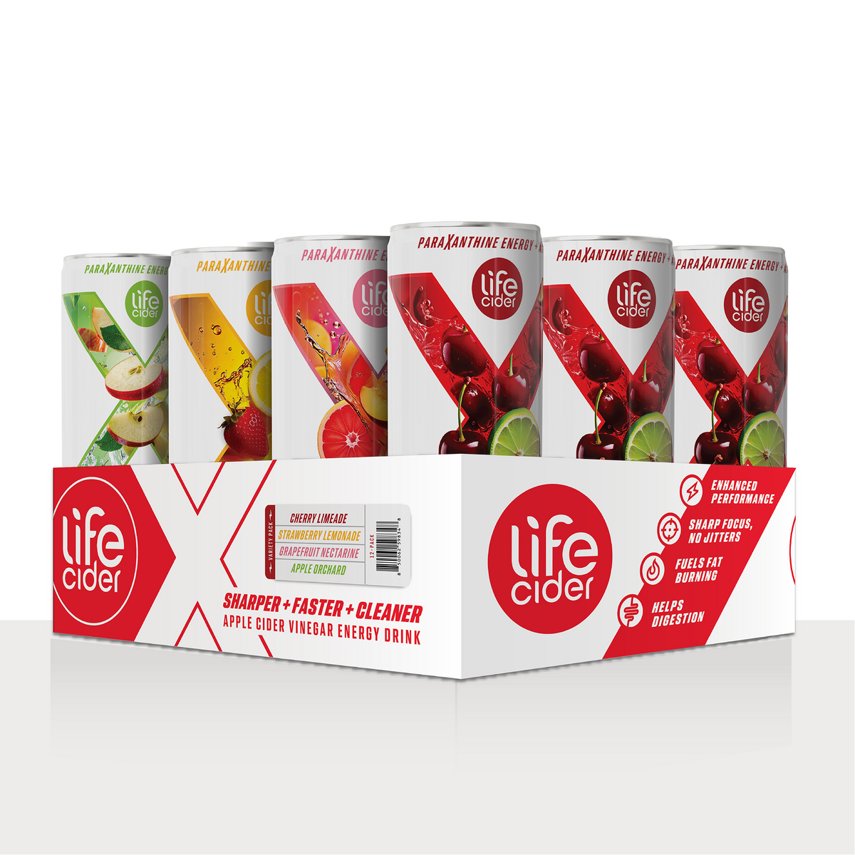 Life Cider X Energy Drink, Mixed Case, 12-Pack