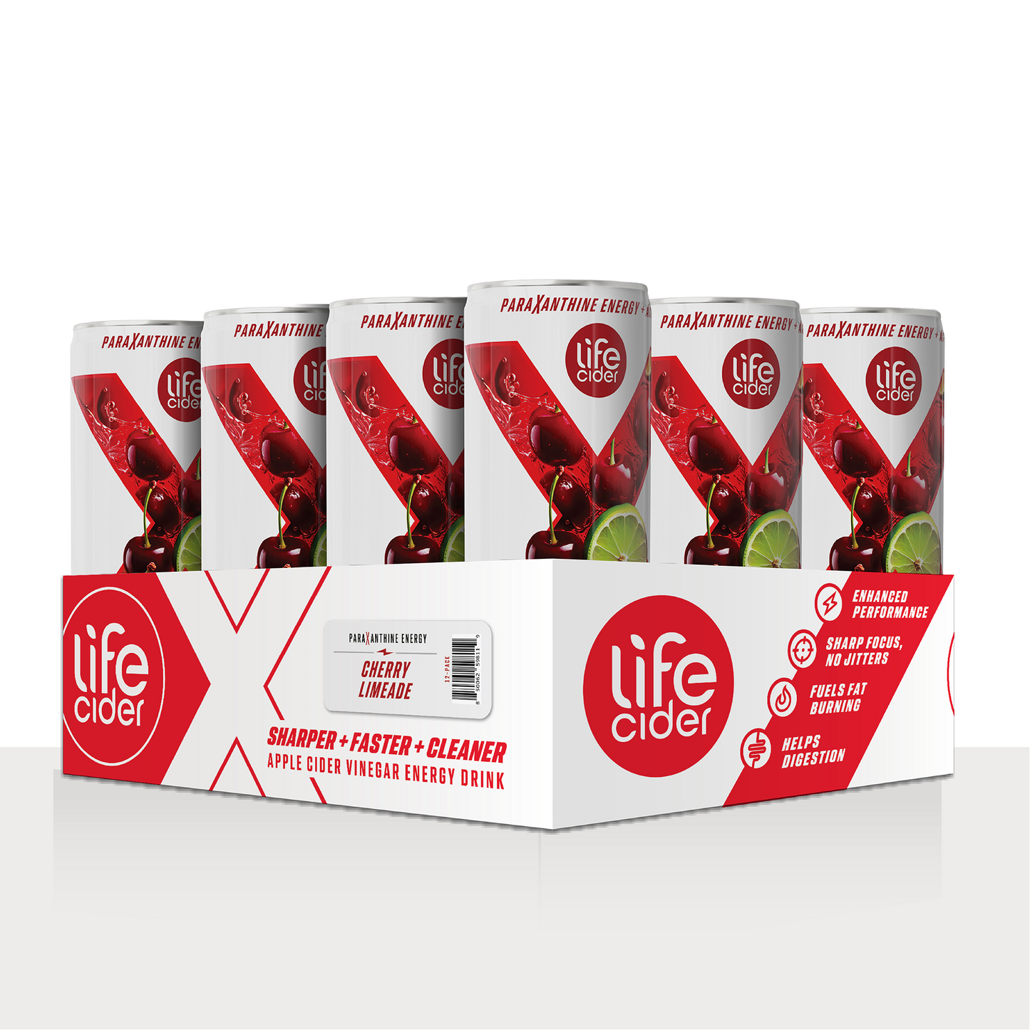 Life Cider X Energy Drink, Cherry Limeade, 12-Pack