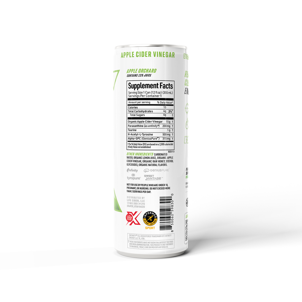 Life Cider X Energy Drink, Apple Orchard, 12-Pack