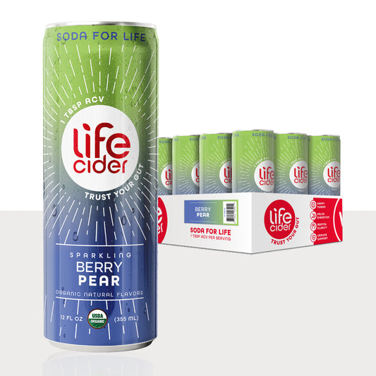 Life Cider ACV Drink, Berry Pear, 12 Pack