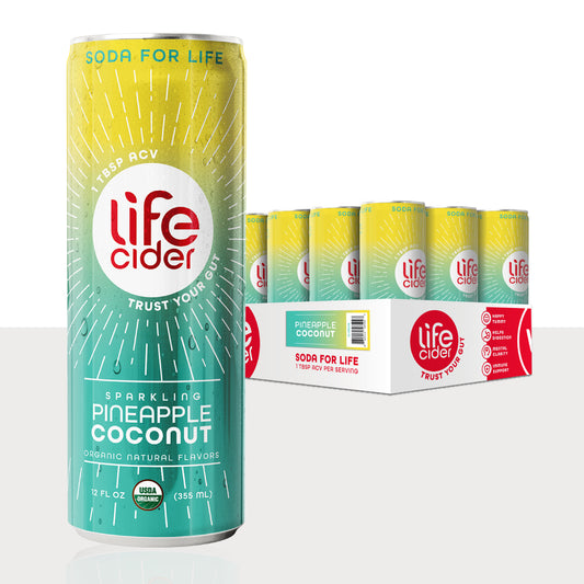 Life Cider ACV Drink, Pineapple Coconut, 12 Pack