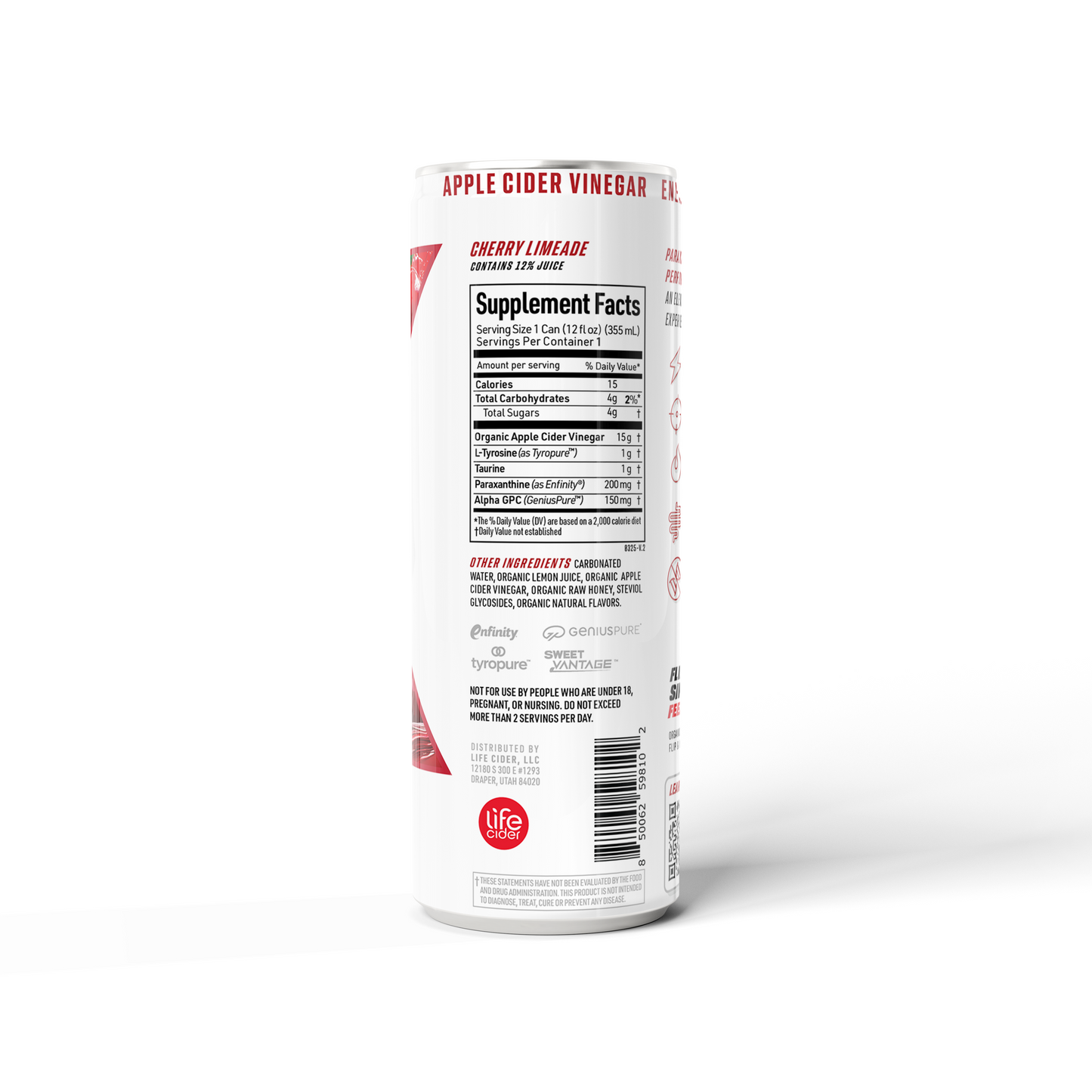 Life Cider X Energy Drink, Cherry Limeade, 12-Pack