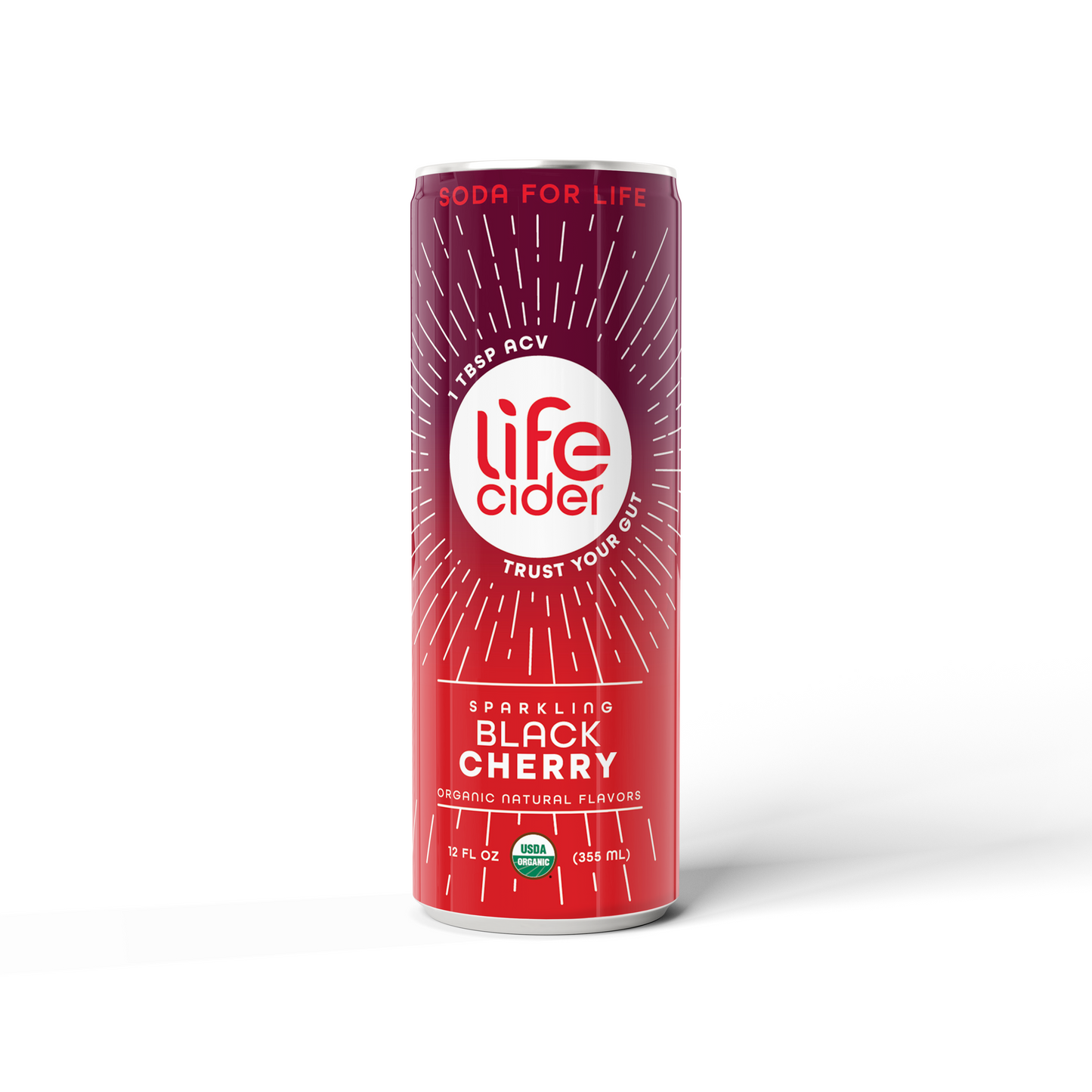 Life Cider ACV Drink, Black Cherry, 12 Pack