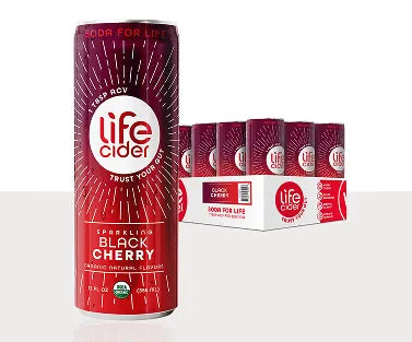 Life Cider ACV Drink, Black Cherry, 12 Pack