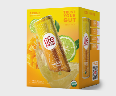 Life Cider ACV Drink, Mango Citrus, 12 Pack