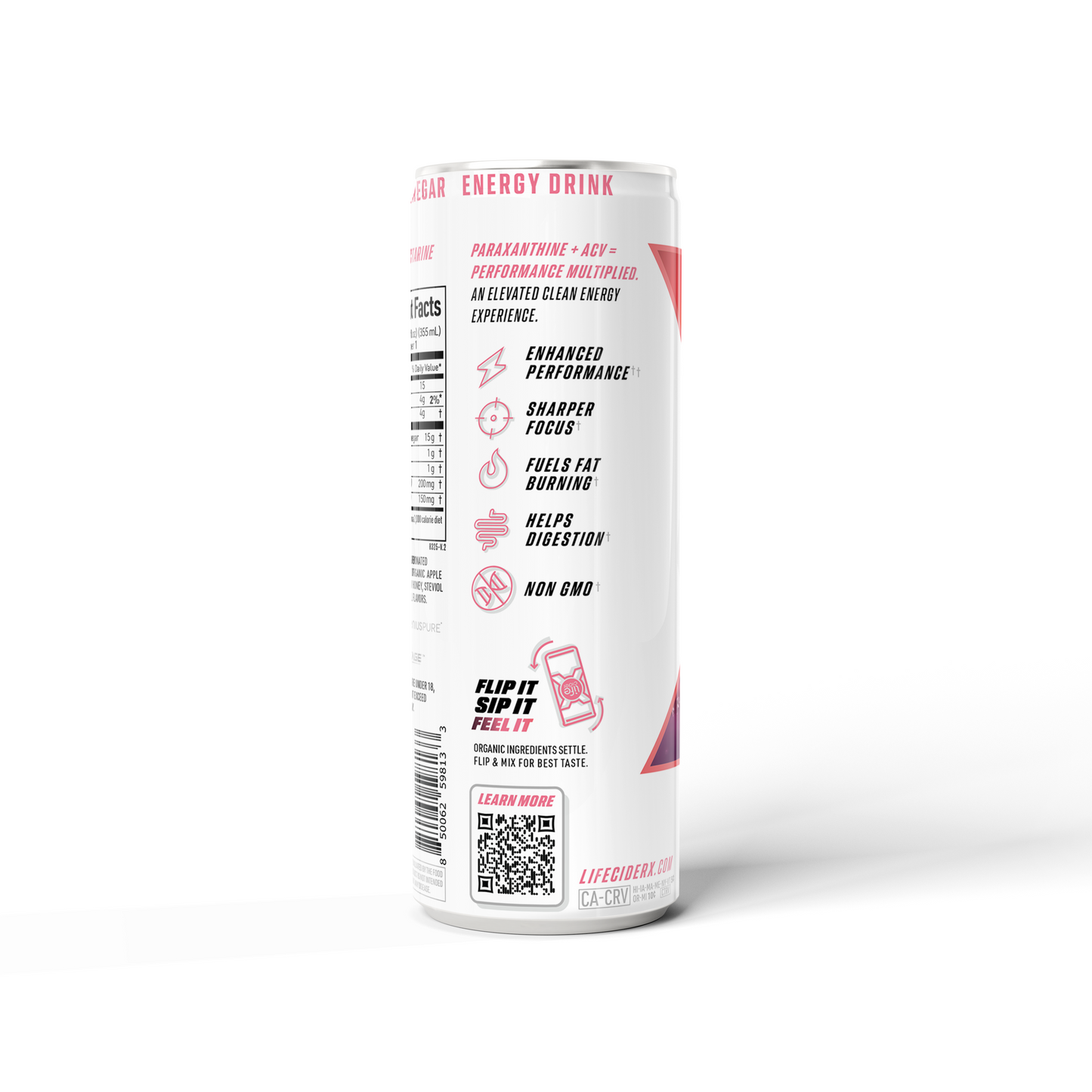 Life Cider X Energy Drink, Grapefruit Nectarine, 12-Pack