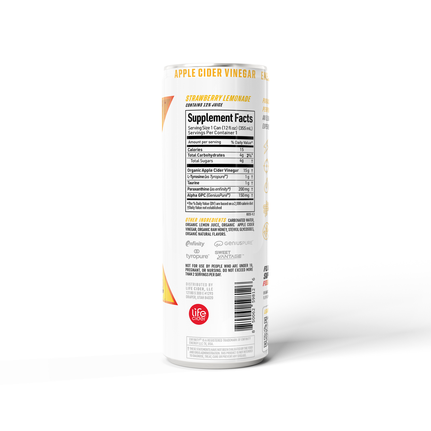 Life Cider X Energy Drink, Strawberry Lemonade 12-Pack