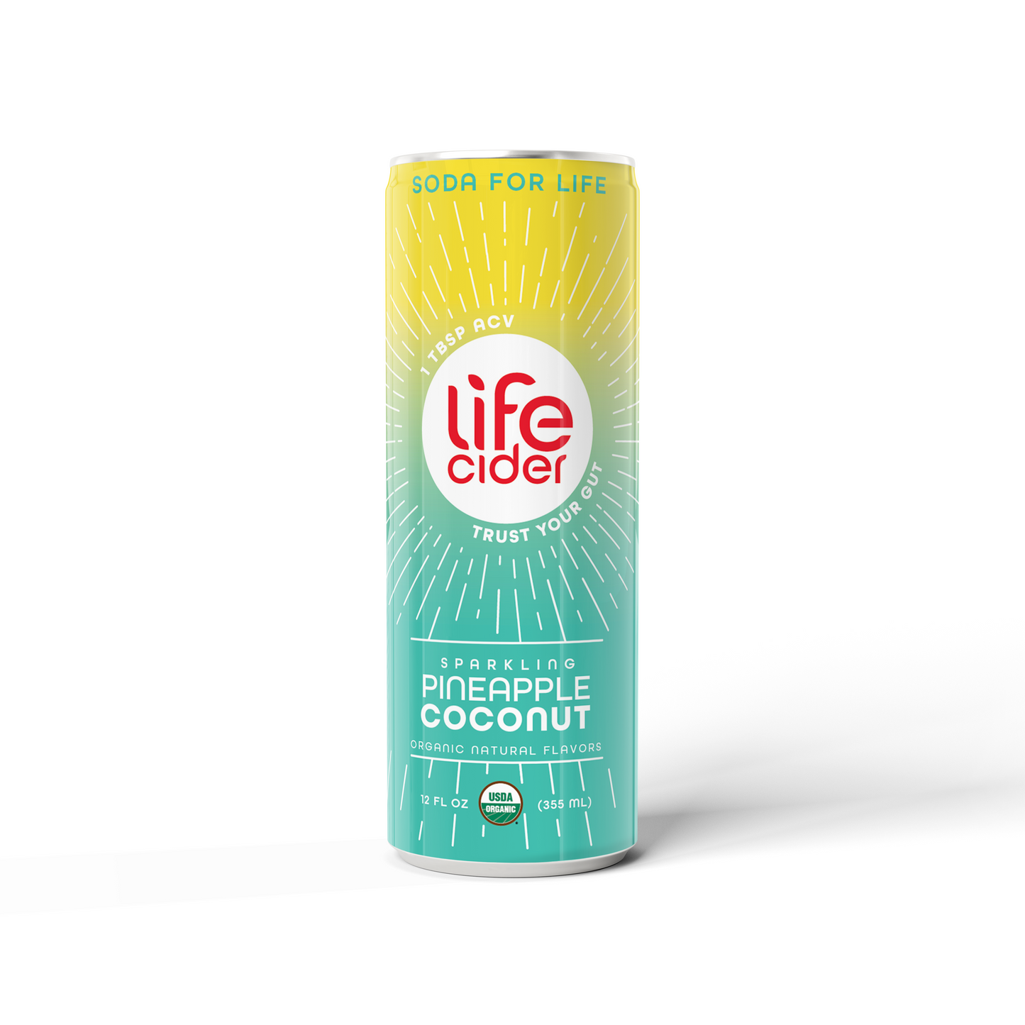 Life Cider ACV Drink, Pineapple Coconut, 12 Pack