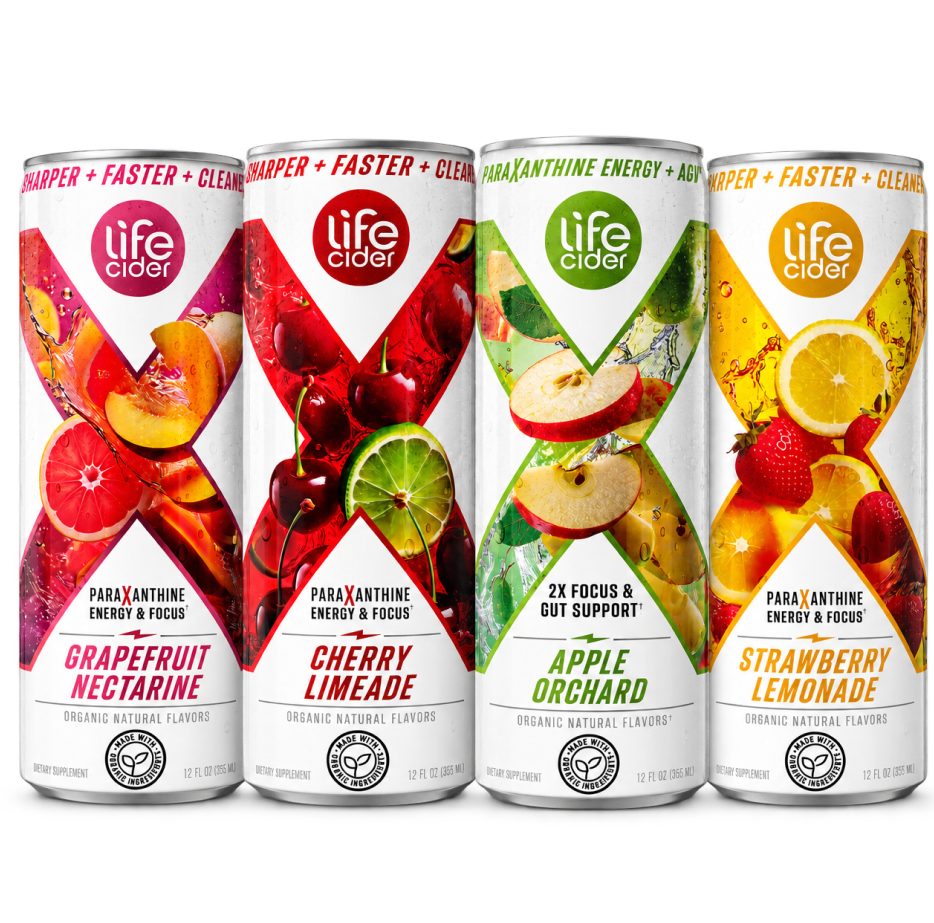 Life Cider X cans: Grapefruit Nectarine, Cherry Limeade and Strawberry Lemonade